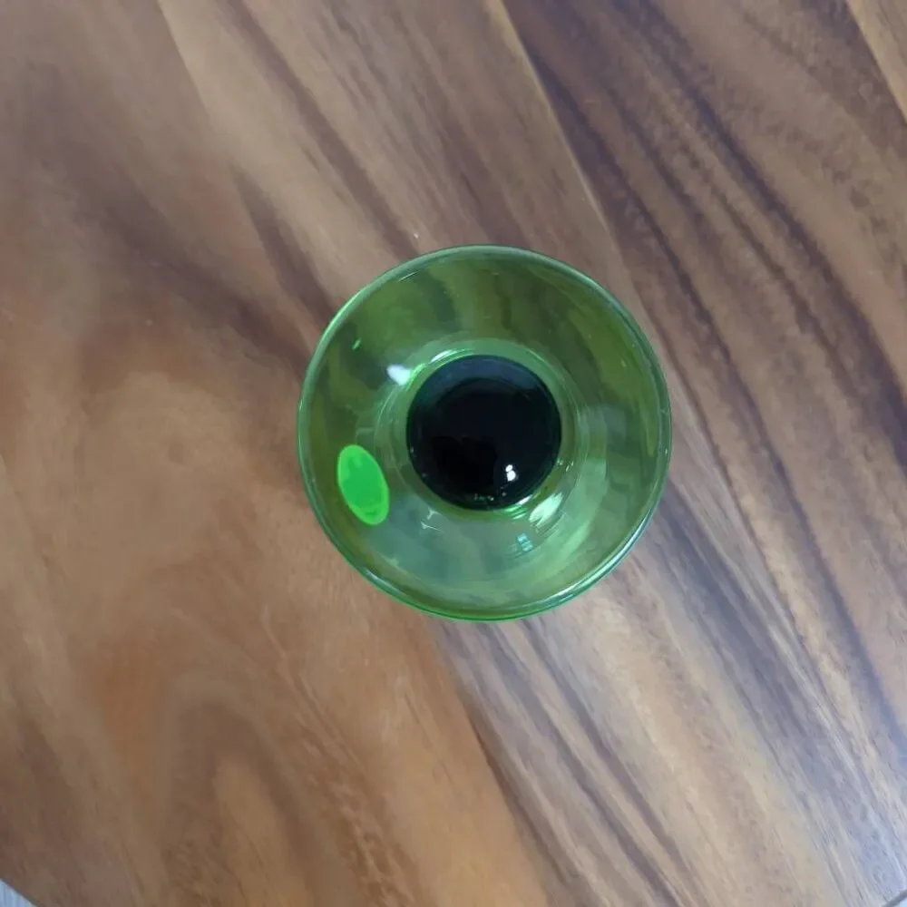 German Roemer Bockling Wine Glass Etched Grapes Design Beehive Green Stem